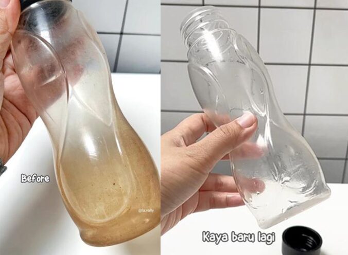 5 cara membersihkan noda yang membandal poda botol minuman maupun peralatan rumah yang digunakan untuk memasak.